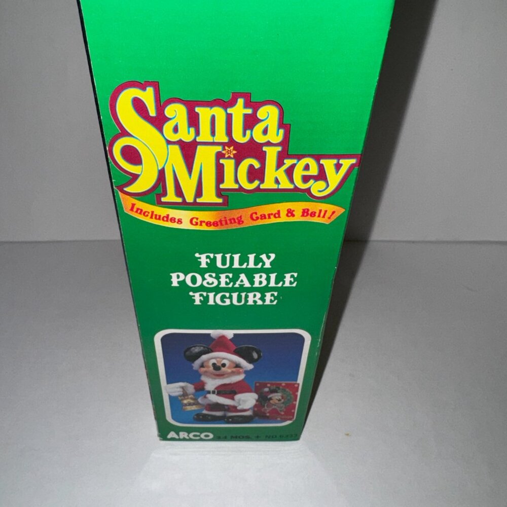 ARCO Santa Mickey With Greeting Card and Bell., Fully Posable - Picture 3 of 4